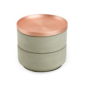 Copper and Gray Round Jewelry Storage